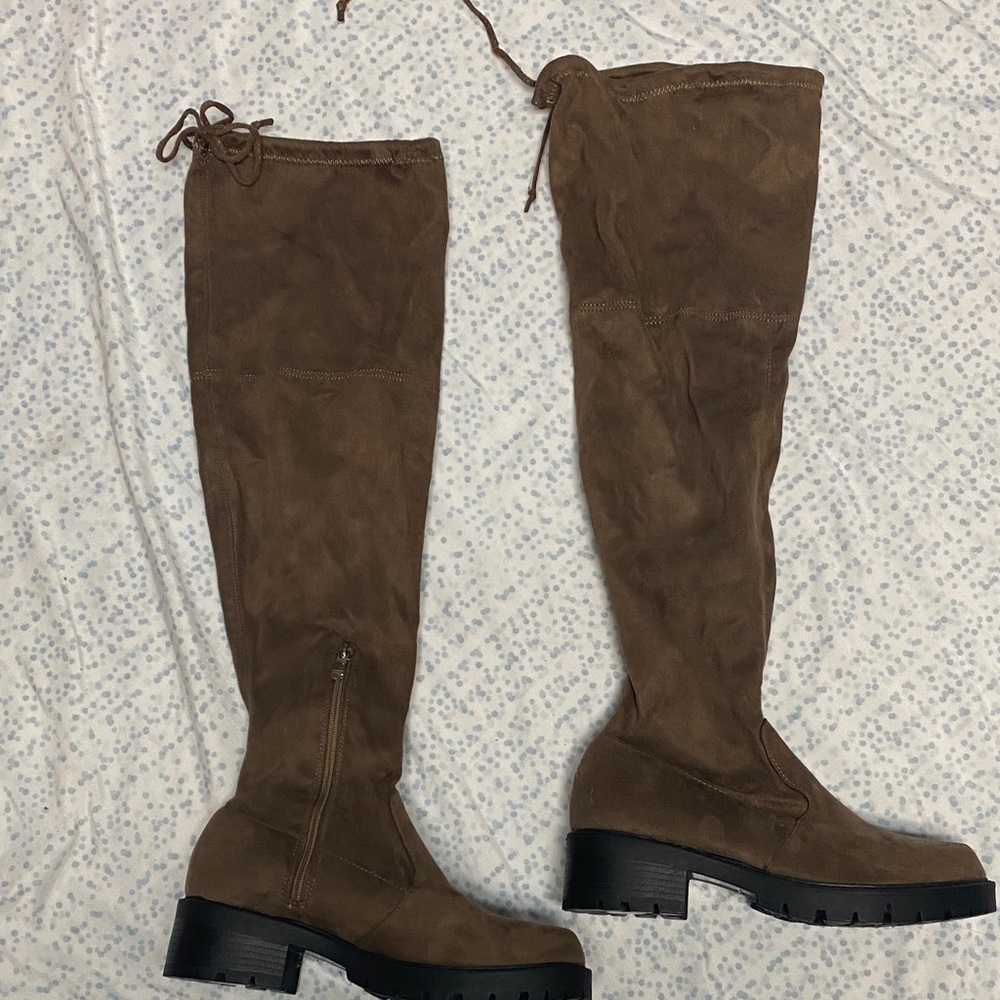 Stylish Tan Over-the-Knee Boots